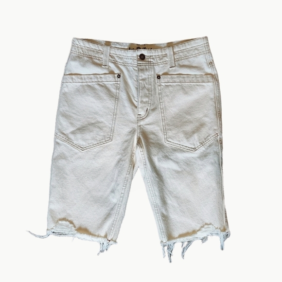 Free People Rebel Rouser Cutoff Shorts Cream - Picture 4 of 7